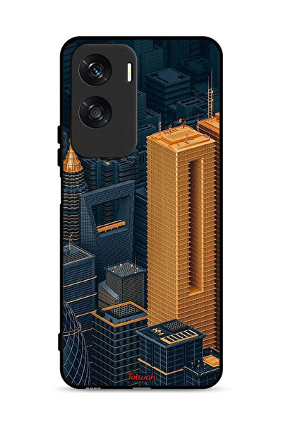 Tolwak غطاء حماية لهاتف Honor X50i 5G برسومات مباني فنية