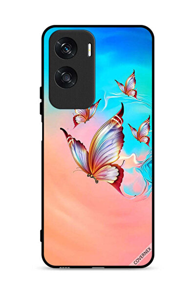 Covernex غطاء حماية لهاتف Honor X50i 5G بنقشة فراشات تحلق فوق لون الطلاء