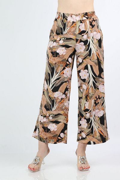 Nichii High-Waisted Wide-Leg Floral Women's Trousers