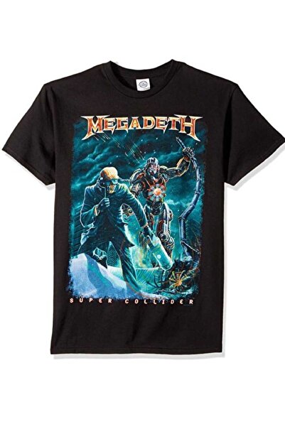 Harajuku Style Siyah Megadeth Baskılı Oversize Unisex