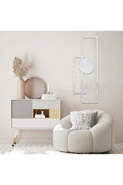 Marktna لوحة اكريلك فضي بنقشة زخرفة