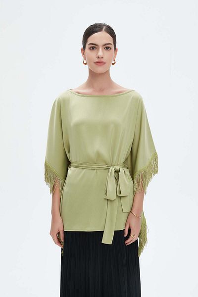 Nichii Women's Solid Butterfly Sleeve Blouse