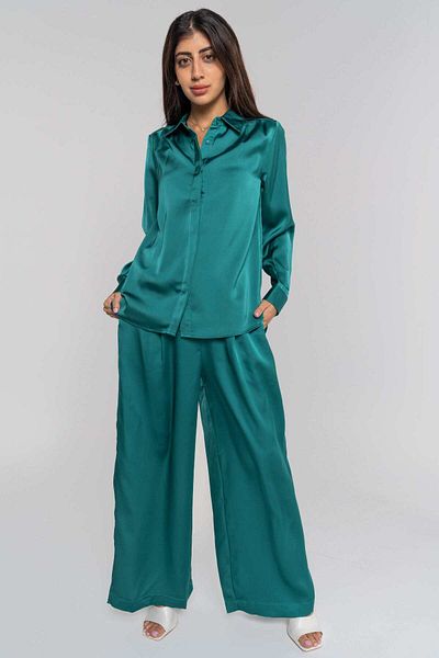 Nichii High-Waisted Wide-Leg Plain Trousers