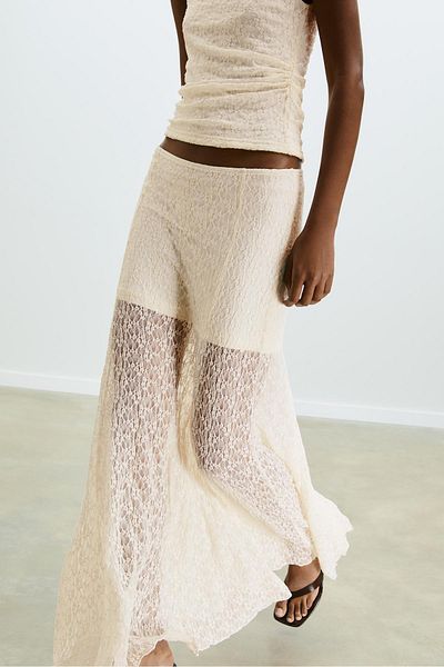 Stradivarius Lace midi skirt