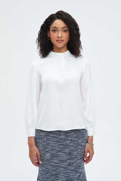 Nichii Women's Long Sleeve Solid Blouse