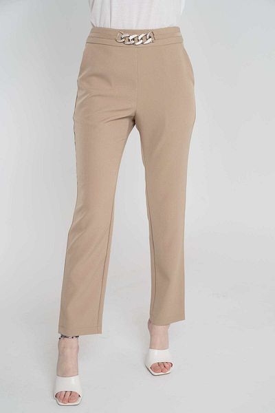 Nichii Classic Solid Long Pants with Metal Ring Belt