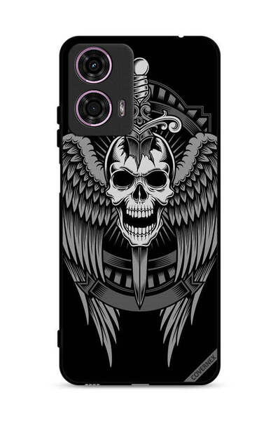 Covernex غطاء حماية لهاتف موتورولا موتو جي 24 4G بتصميم جمجمة وأجنحة نسر