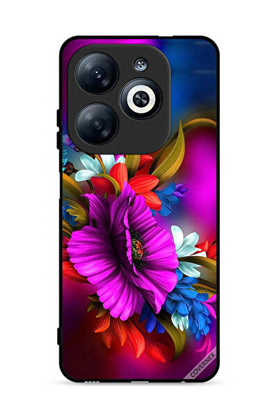 Covernex غطاء حماية لهاتف Infinix Smart 8 4G برسومات زهور عالية الدقة