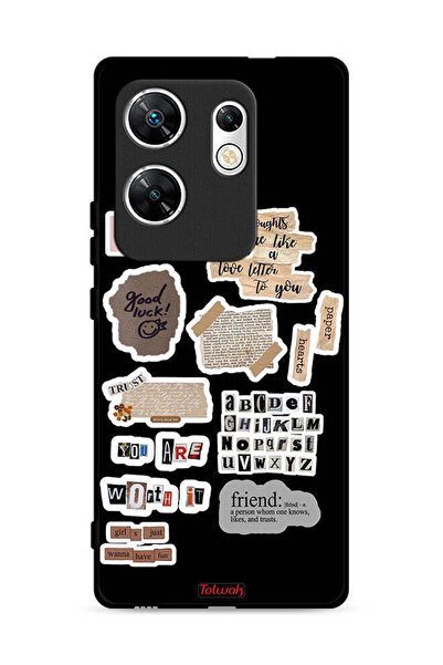 Tolwak غطاء حماية لهاتف Infinix Zero 30 4G، ملصقات عبارات الحظ السعيد
