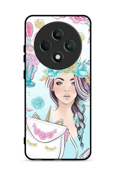 Covernex جراب حماية لهاتف Oppo Reno12 F 4G مزين برسومات رموش على الحقيبة وفتا...