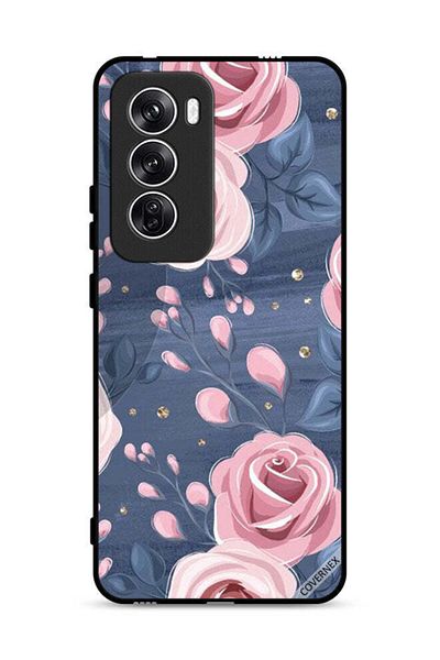 Covernex غطاء حماية لهاتف Oppo Reno12 5G بنقشة الورود والأوراق