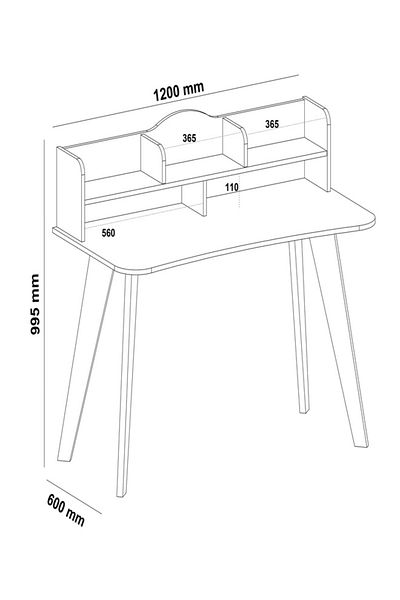 ARTLY White dressing table with makeup drawers 120*99*60