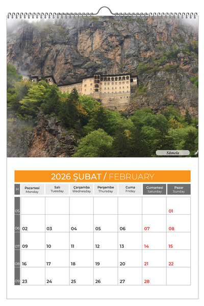 NATURELBASIM 2026 TÜRKİYE MANZARALARI DUVAR TAKVİMİ-PLANLAMALI MODEL SEÇENEĞİ İLE