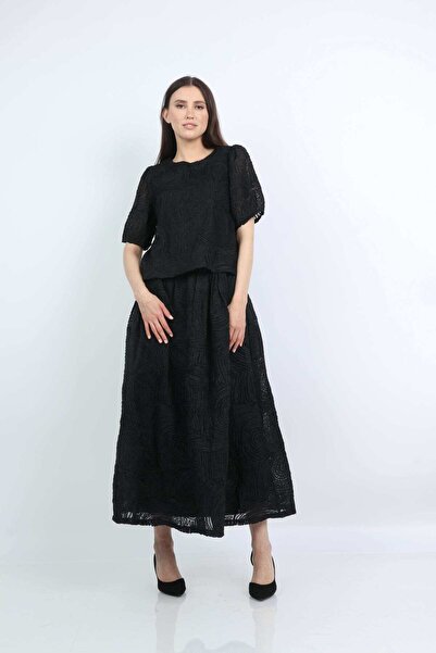 Nichii Women's Loose Half-Sleeve Lace Blouse