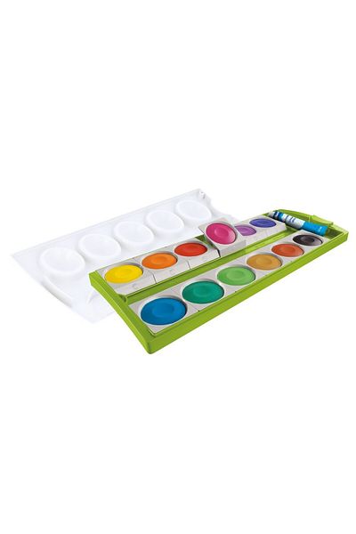 Pelikan Watercolors K12 Detachable, 12 Colors with Zinc White, Color Green, Material Art Paint Set
