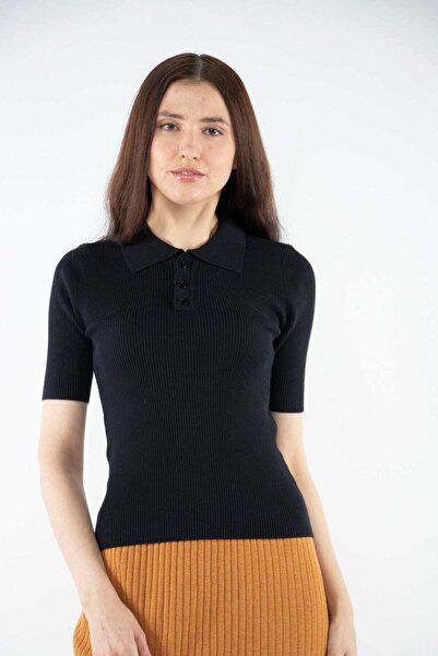 Nichii Women's Short Sleeve Solid Cotton Blouse