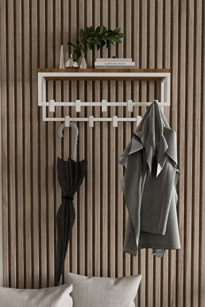 AJU Modern Duvar Askılığı | Raflı Metal Askılık | Dekoratif Giriş ve Antre Dü...