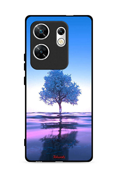 Tolwak غطاء حماية لهاتف Infinix Zero 30 4G بتصميم شجرة نيون وانعكاس مائي وفن ...
