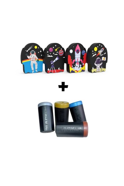 Adel ART.55 GALAXY 4 ADET SİLGİ VE BLACKLİNE 2 ADET KALEMTRAŞ SETİ