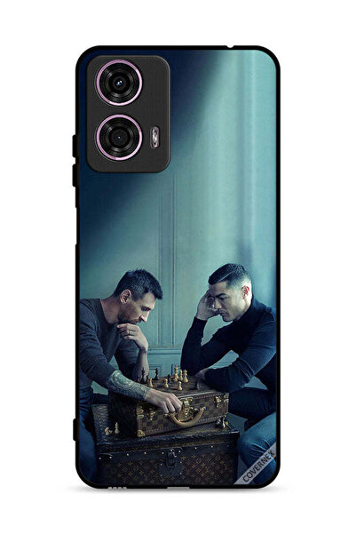 Covernex غطاء حماية لهاتف موتورولا موتو جي 24 4G بطبعة ميسي ضد رونالدو يلعبان...