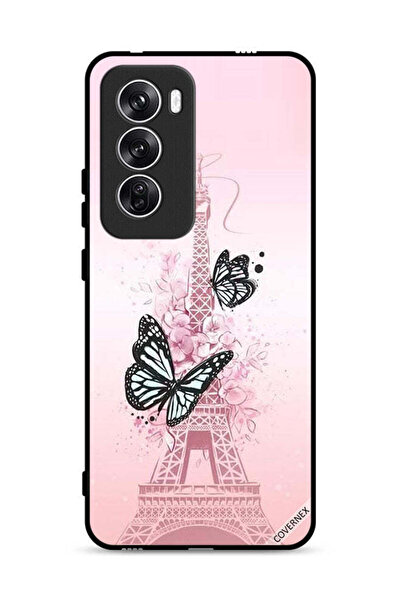 Covernex Oppo Reno12 5G Protective Case Cover Butterflies On Eiffel Tower