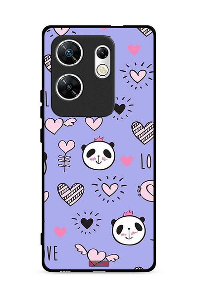 Tolwak غطاء حماية لهاتف Infinix Zero 30 4G بطبعة Love And Panda Doodle