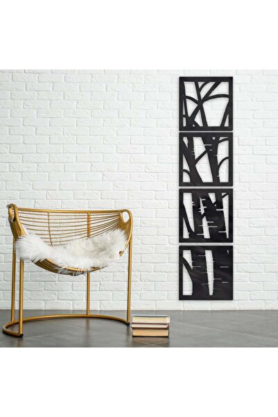 4gdran منحوتة اكريلك اسود مودرن بنقشة ساق البامبو