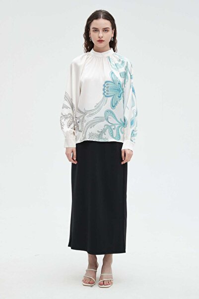 Nichii Women's Long Sleeve Floral Print Blouse