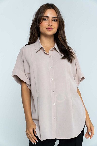 Nichii Solid Button-Down Short Sleeve Shirt