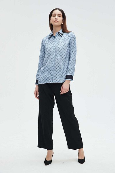 Nichii Women's Blouse with Long Sleeves and Front Buttons