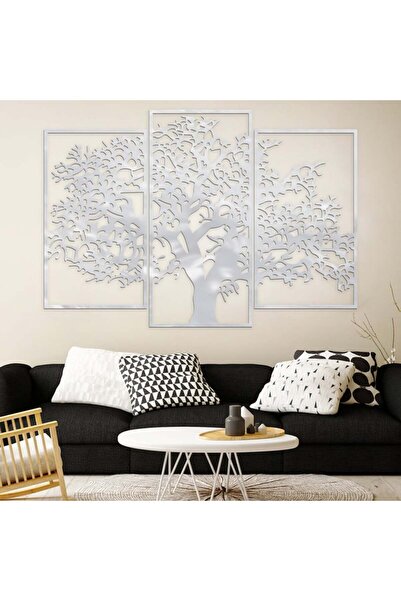 4gdran Silver acrylic sculpture with a tree motif