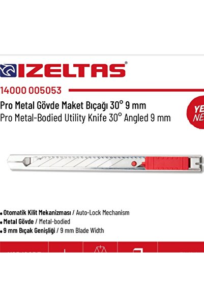 İzeltaş Maket Bıçağı 9mm