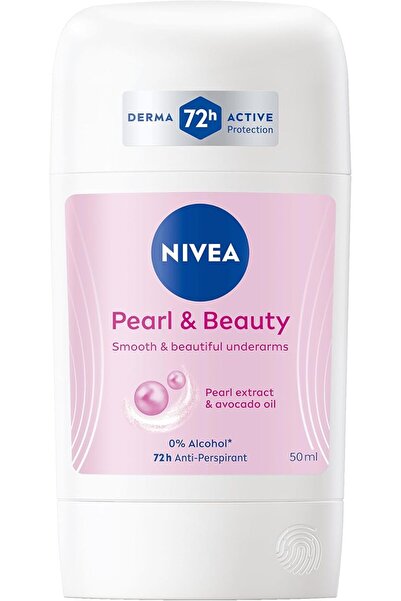 NIVEA Pearl & Beauty Deodorant Stick for Women, 50 ml, Alcohol-Free with 72-H...