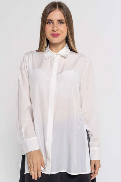 Nichii Loose Women's Side-Open Long Sleeve Shirt