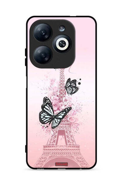 Tolwak غطاء حماية لهاتف إنفينيكس سمارت 8 4G بنقشة فراشات على برج إيفل