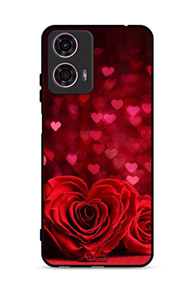 Tolwak غطاء حماية لهاتف موتورولا موتو جي 24 4G بنقشة زهور على شكل قلب وفن تجريدي