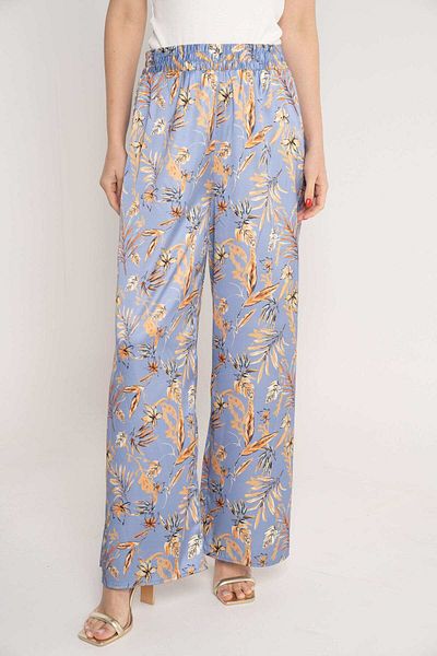 Nichii High-Waisted Floral Wide-Leg Pants with Pockets
