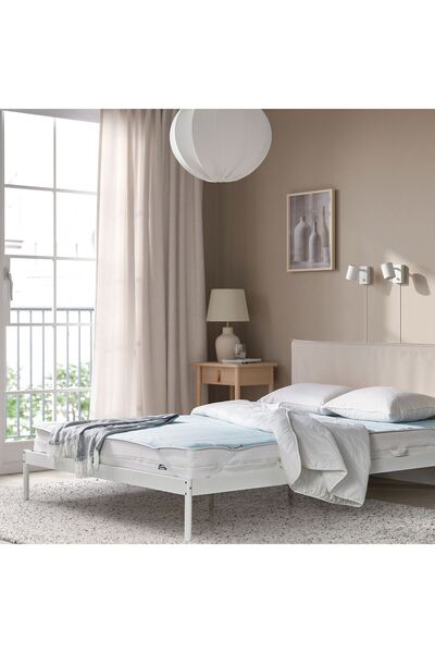 IKEA alez, bej-mavi, 160x200 cm, soğuk tutan ürün