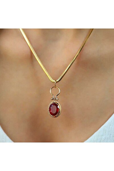 Cherry by Özkonak Yakut Renkli Balık Sırtı Kolye