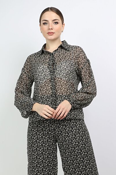 Nichii Women's Long Sleeve Floral Print Shirt