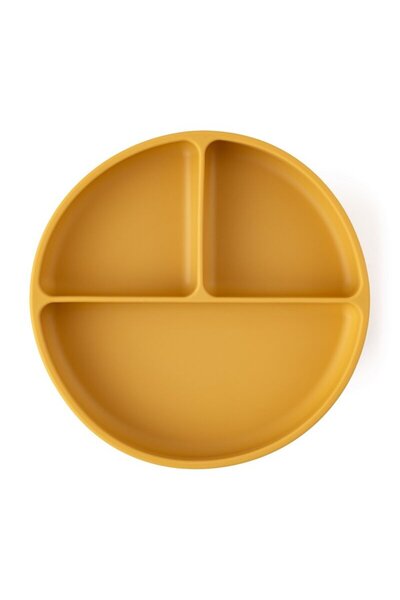 Petite&Mars Farfurie compartimentata, Petite&Mars, Take&Match, Rotunda, Cu ventuza si 3 compartimente, Silicon