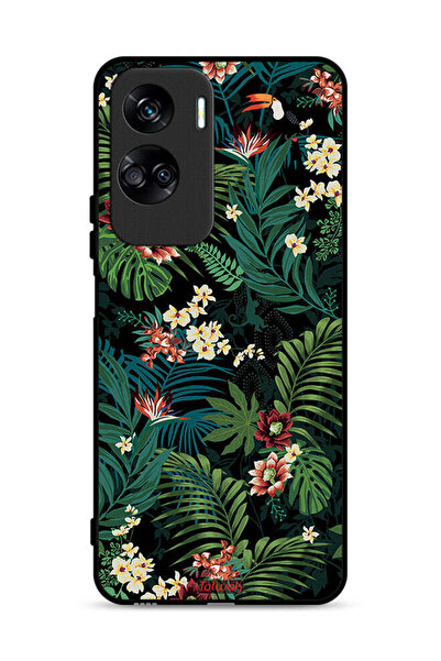 Tolwak غطاء حماية لهاتف Honor 90 Lite 5G بنقشة أوراق استوائية