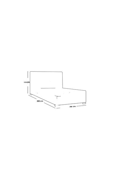 modern suite Sydney | King Size Chenille Bed 200*200*115cm Grey