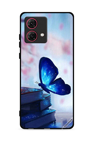 Covernex غطاء حماية لهاتف موتورولا موتو جي 84 5 جي بتصميم فراشة جالسة على كتاب
