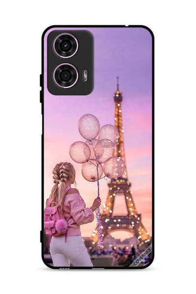 Covernex غطاء حماية لهاتف موتورولا موتو جي 24 4G بطبعة فتاة تحمل بالونات