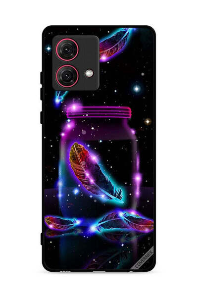 Covernex غطاء حماية لهاتف موتورولا موتو جي 84 5 جي بنقشة ريش في جرة