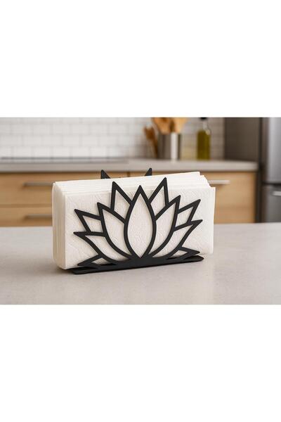 LUNOART Metal Napkin Holder with Lotus Flower Design |   Modern Table Decoration