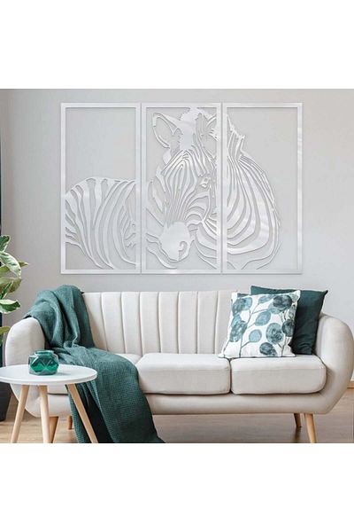 Marktna Silver acrylic panel with zebra print