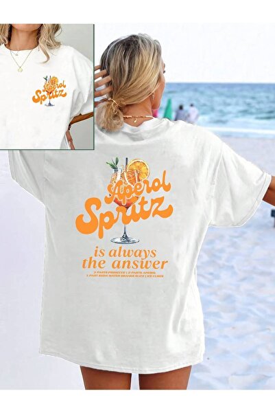 Harajuku Style Λευκό κοκτέιλ με στάμπα, άνετο για να φορεθεί έξω στην παραλία...