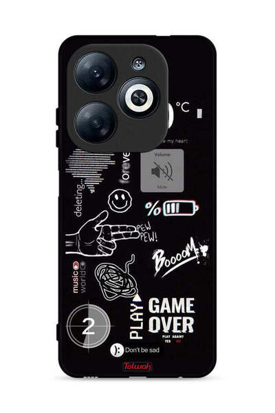 Tolwak غطاء حماية لهاتف Infinix Smart 8 4G بتصميم Game Over Pew Pew